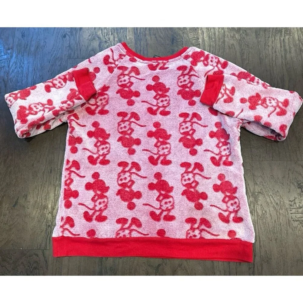Disney Womens 2 Piece Fleece Jogger Lounge Set Mickey Mouse‎ Red - Picture 3 of 4